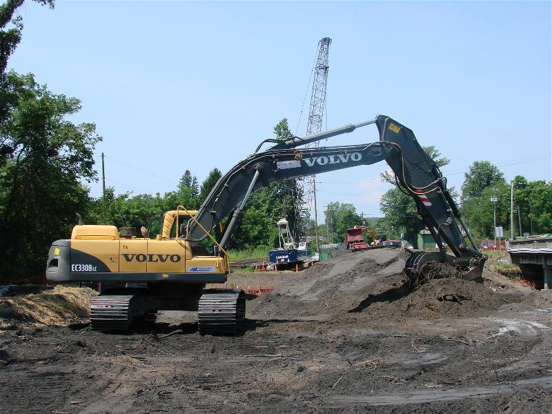 Working on the grading and erosion control on the Davidson River Bridge