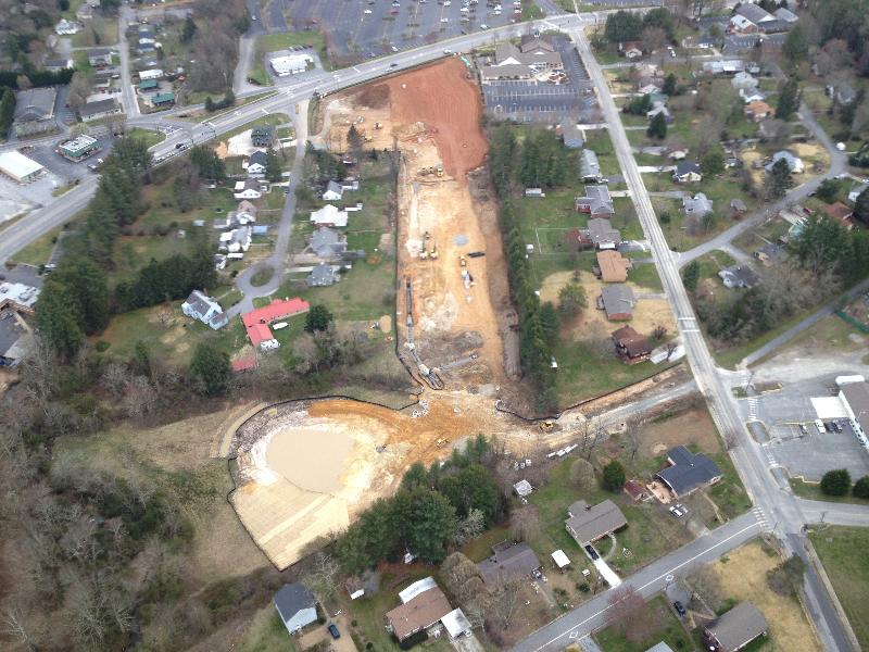 This is an aerial view of the Cottages of Brevard